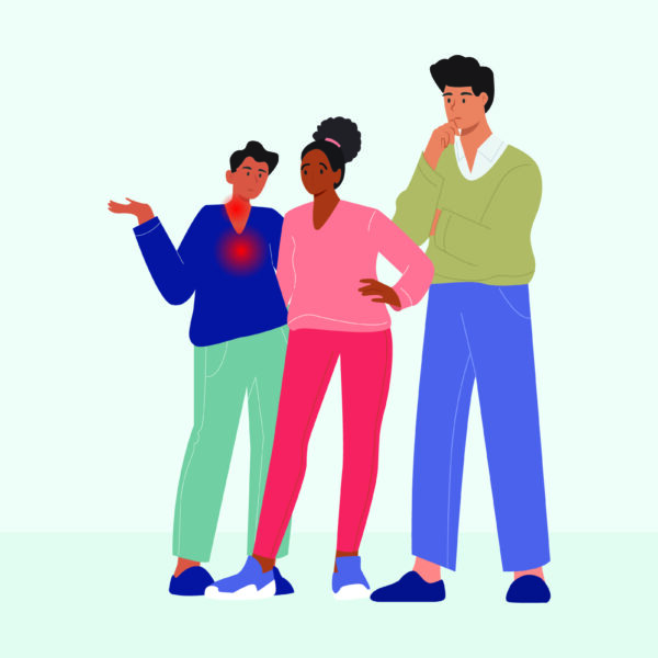Illustration of group of people in different colors