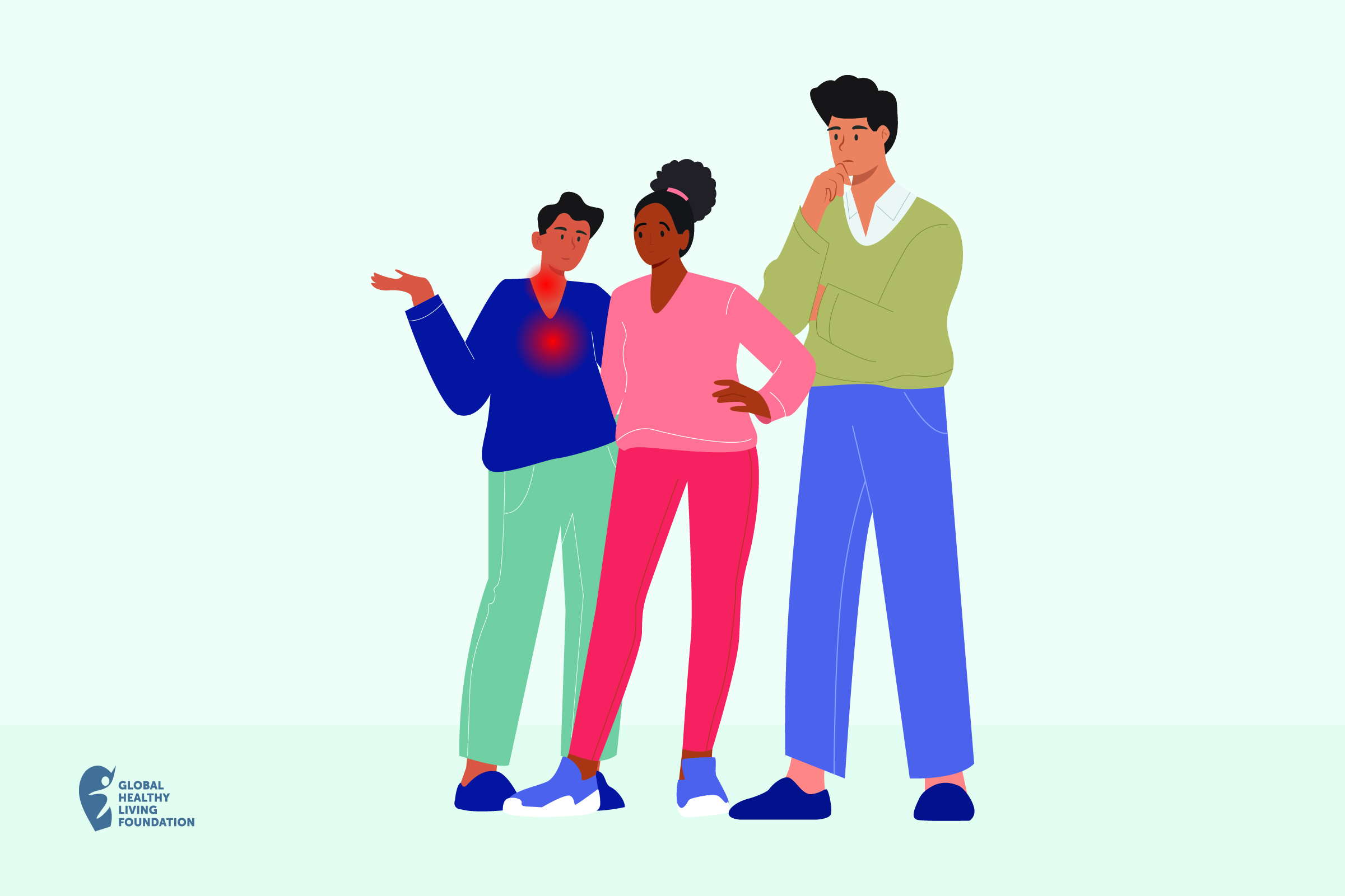 Illustration of group of people in different colors