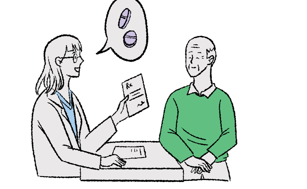 Illustration patient with doctor